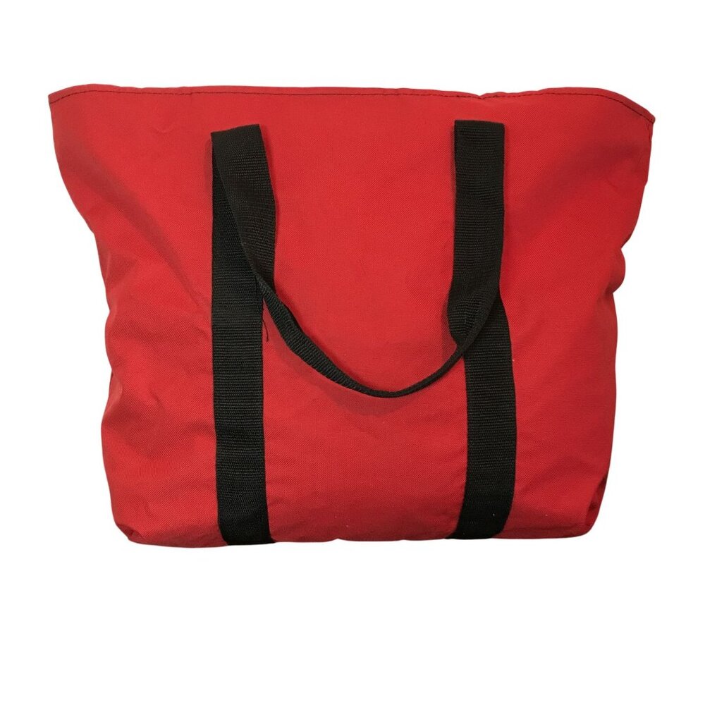 Tote Bag Red Nylon Zip Top  15 X 15